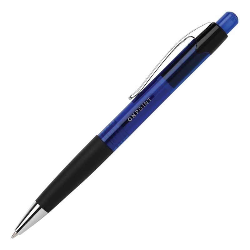 Office Depot Soft-Grip Retractable Ballpoint Pens, Medium Point, 1.0 mm, Blue Barrel, Blue Ink, Pack Of 12 - Image 2
